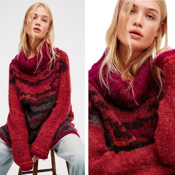 Free People Alpaca Tiger Eye Small Sweater - Picture 1 of 9